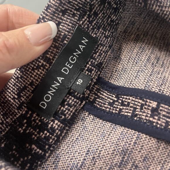 Donna Degnan Blazer Jacket Women's Size 10 Pink Navy Blue Zip Front Stretch - Picture 9 of 9